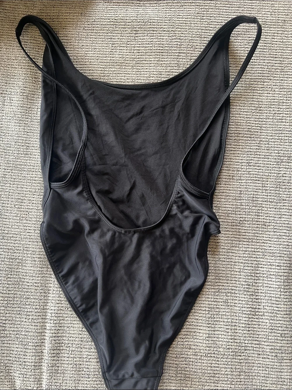 American Apparel Black High-Cut One-Piece Swimsuit